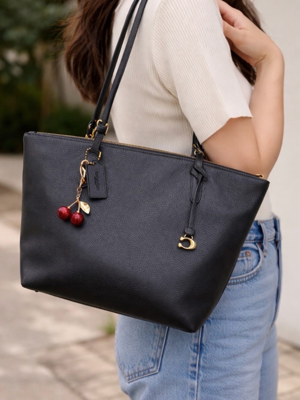 Coach Tan Leather Storypatch